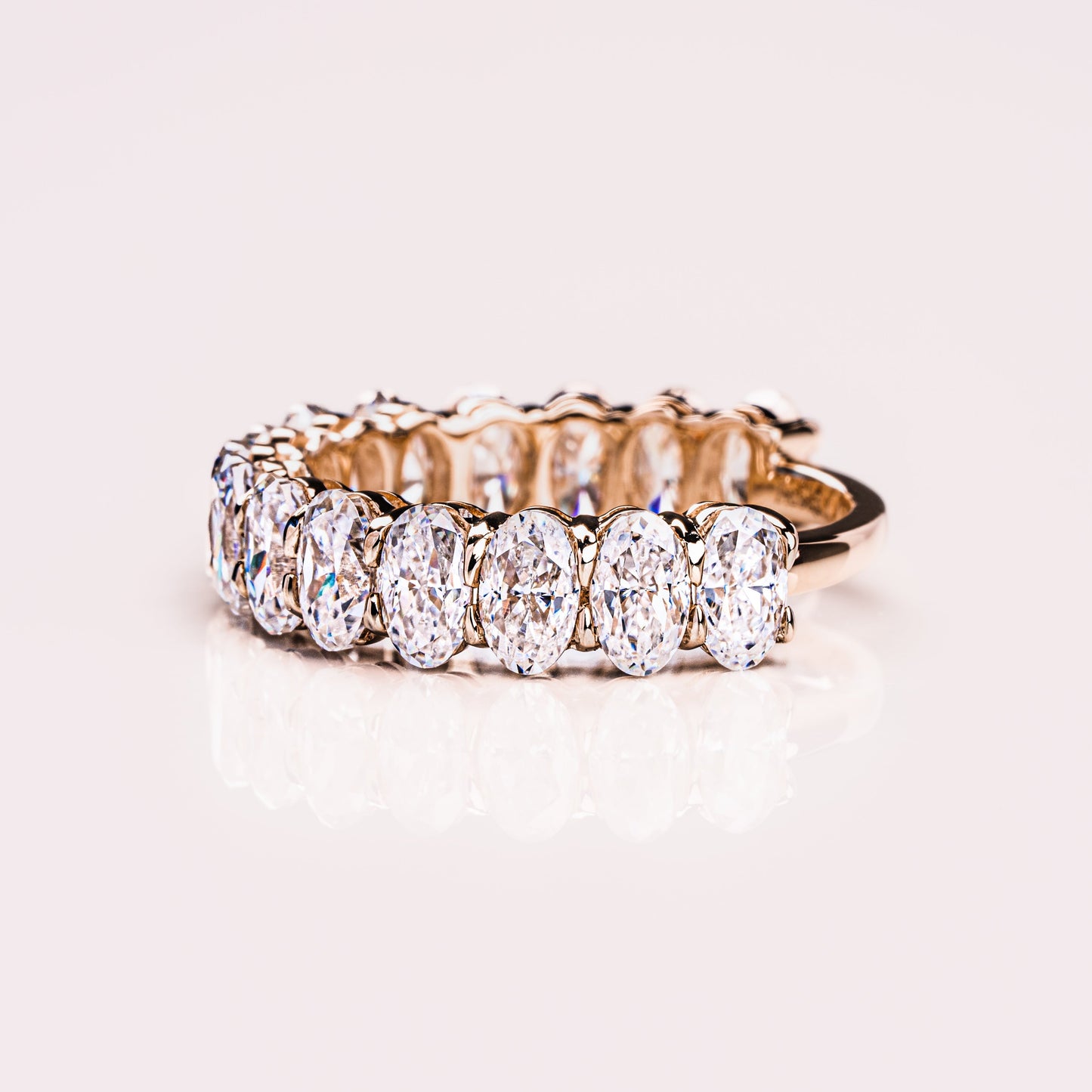 3.45 TCW Oval Half Eternity Moissanite Wedding Band