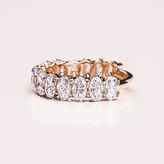 3.45 TCW Oval Half Eternity Moissanite Wedding Band