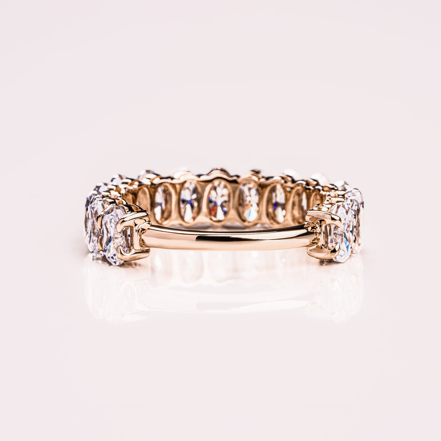3.45 TCW Oval Half Eternity Moissanite Wedding Band