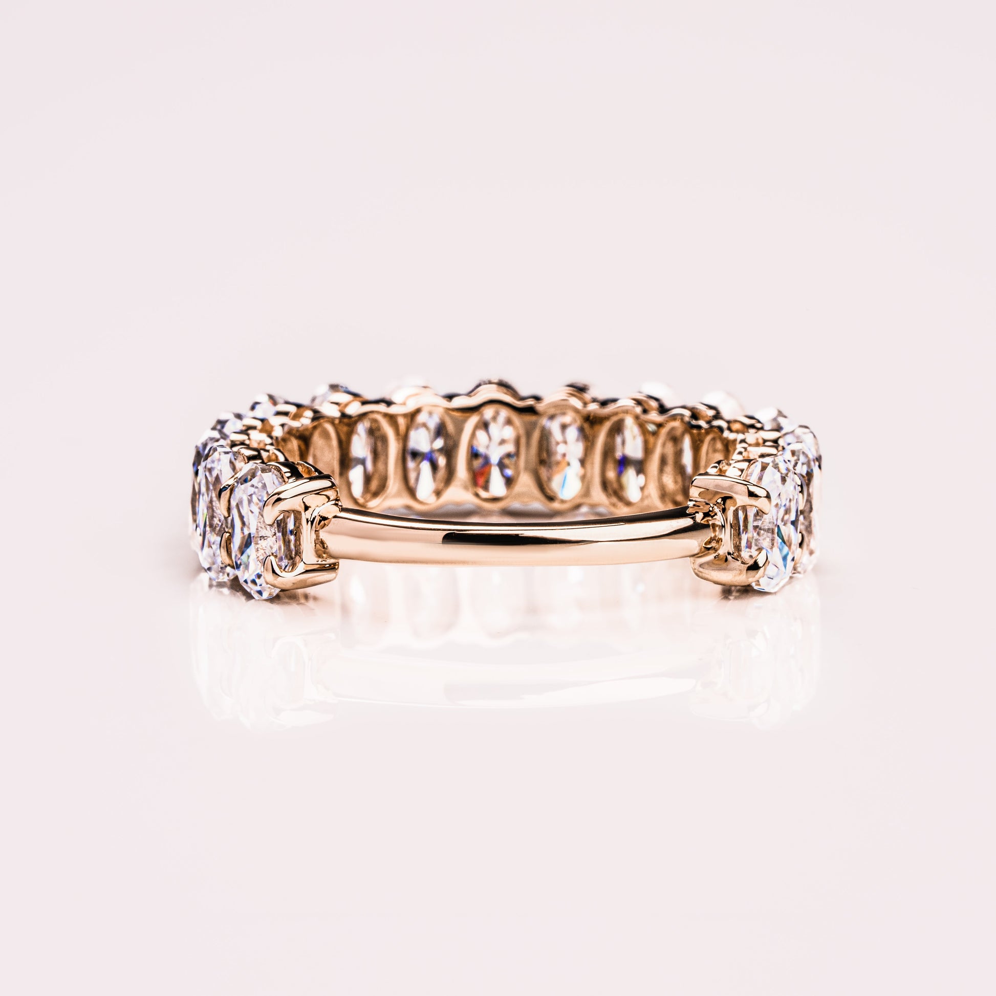 3.45 TCW Oval Half Eternity Moissanite Wedding Band
