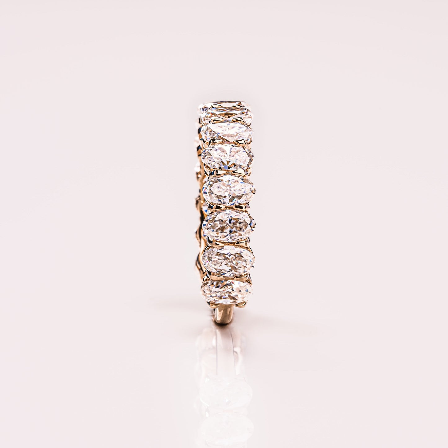 3.45 TCW Oval Half Eternity Moissanite Wedding Band