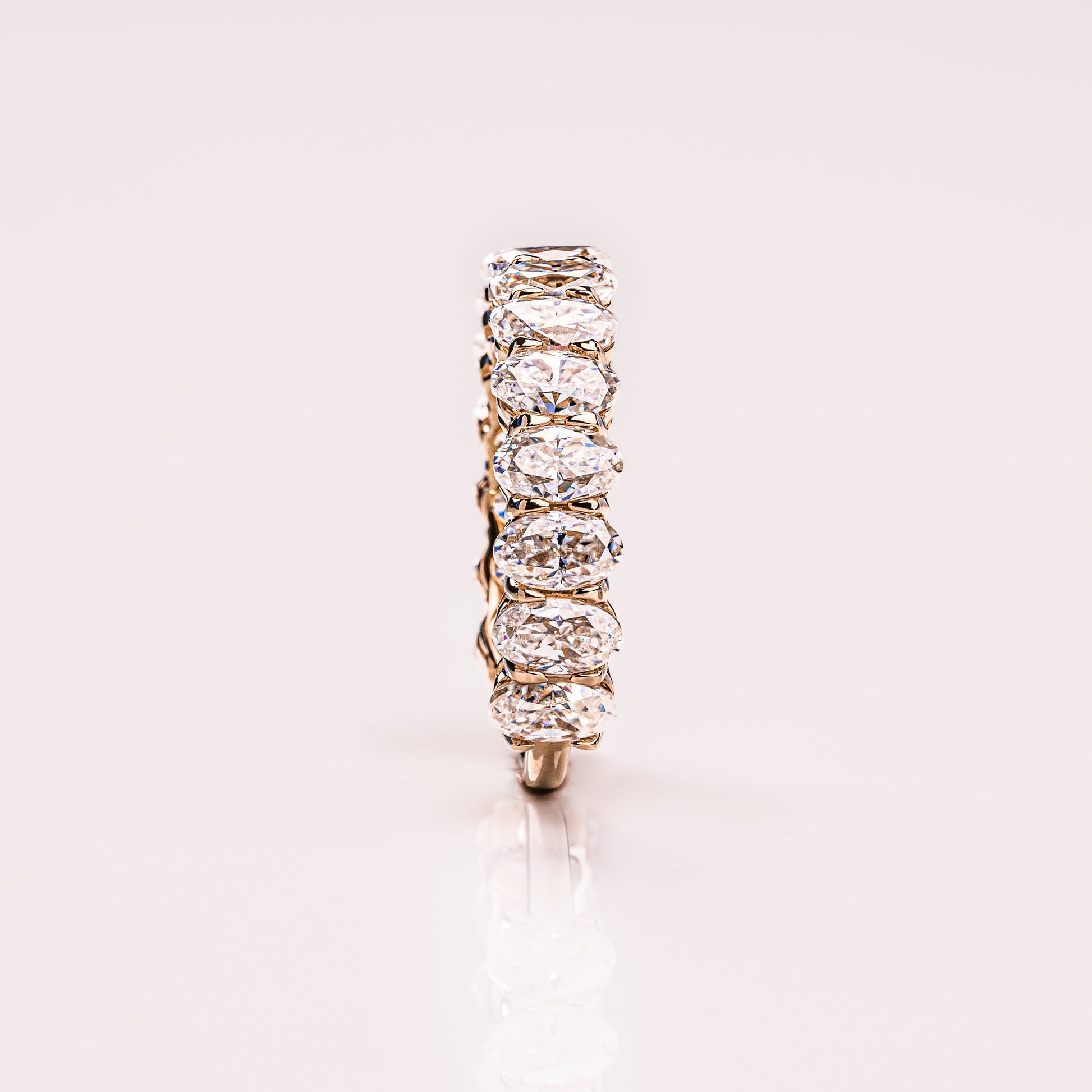 3.45 TCW Oval Half Eternity Moissanite Wedding Band