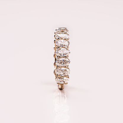 3.45 TCW Oval Half Eternity Moissanite Wedding Band