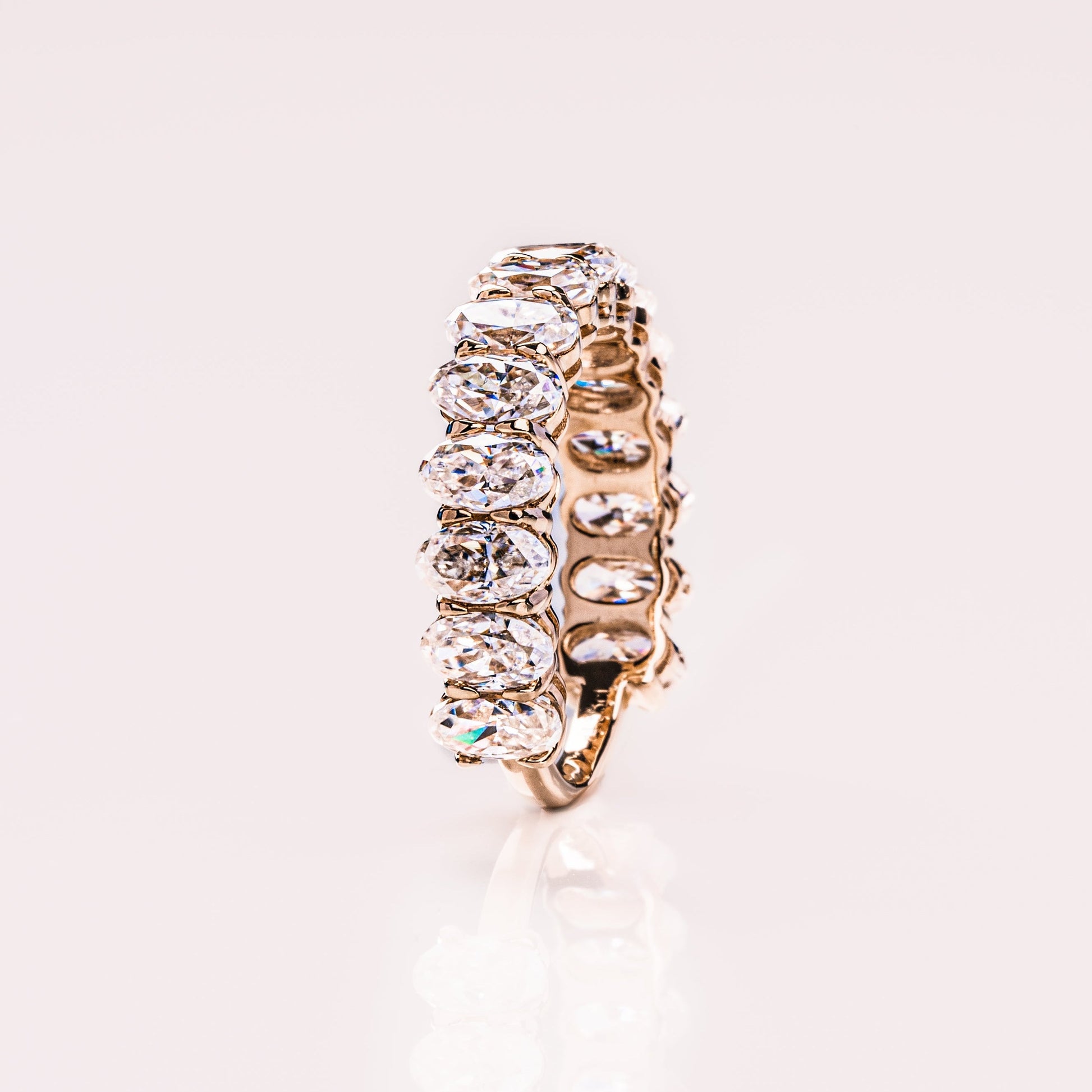 3.45 TCW Oval Half Eternity Moissanite Wedding Band