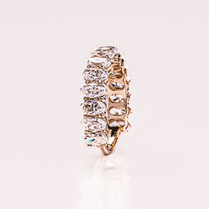 3.45 TCW Oval Half Eternity Moissanite Wedding Band