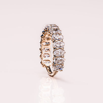 3.45 TCW Oval Half Eternity Moissanite Wedding Band