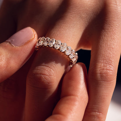 3.45 TCW Oval Half Eternity Moissanite Wedding Band