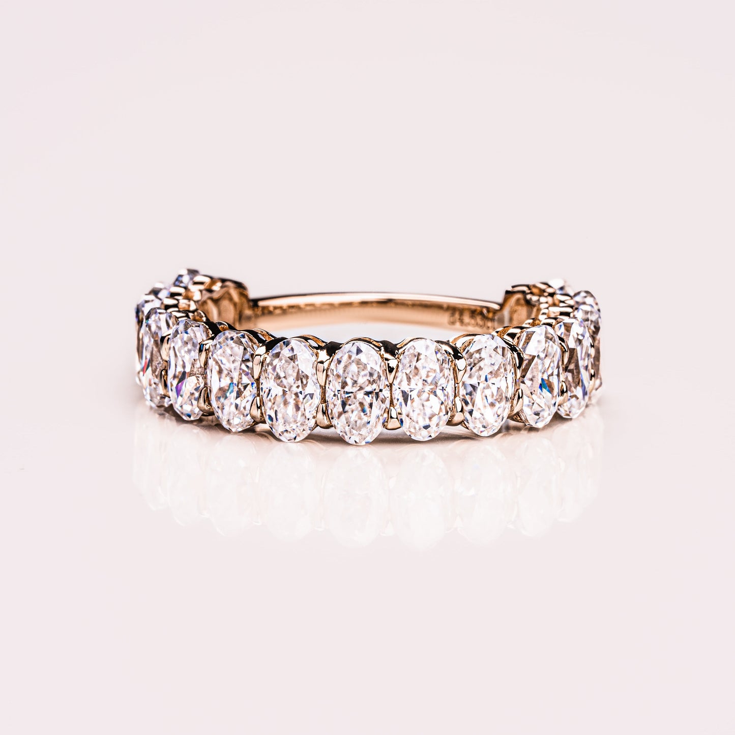 3.45 TCW Oval Half Eternity Moissanite Wedding Band