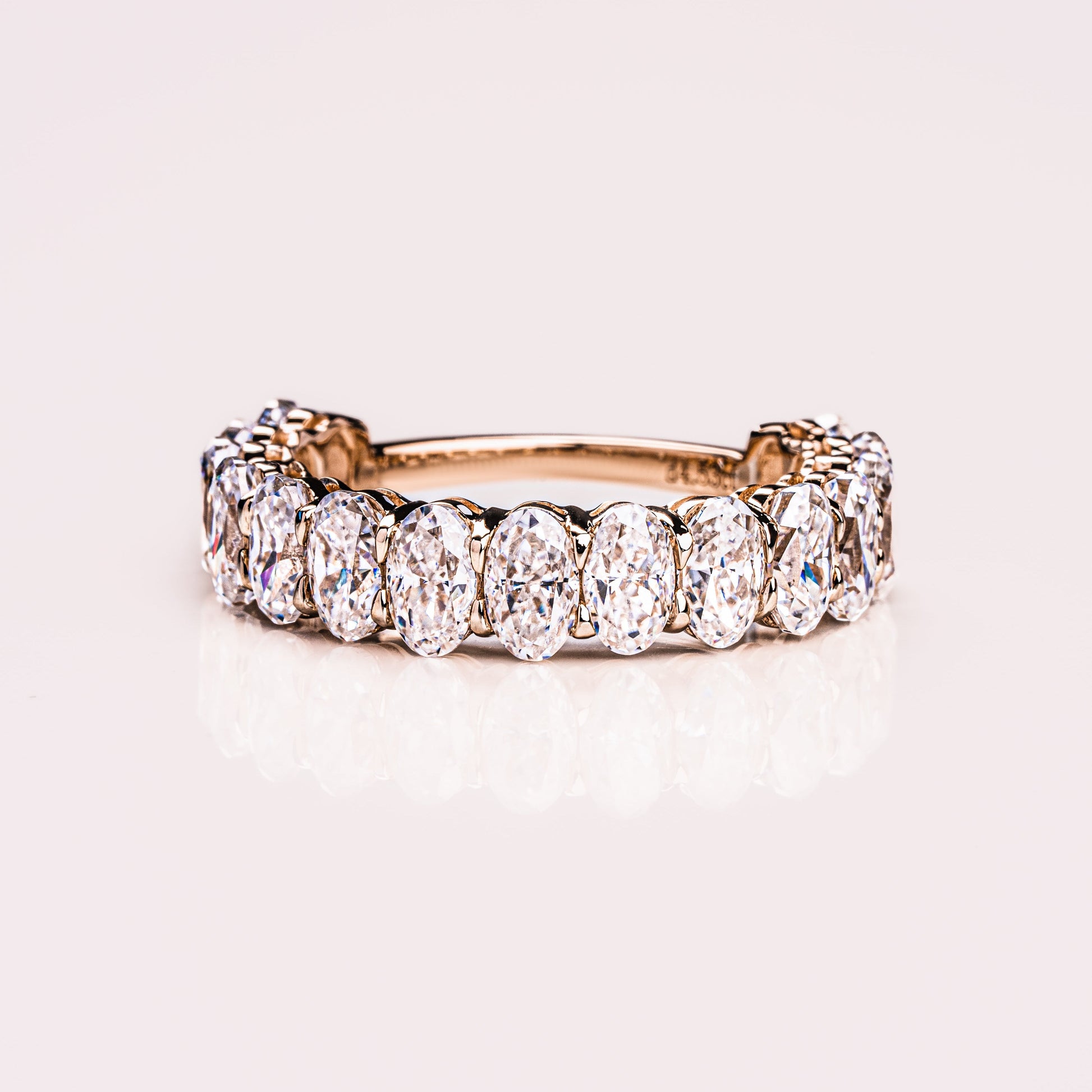 3.45 TCW Oval Half Eternity Moissanite Wedding Band