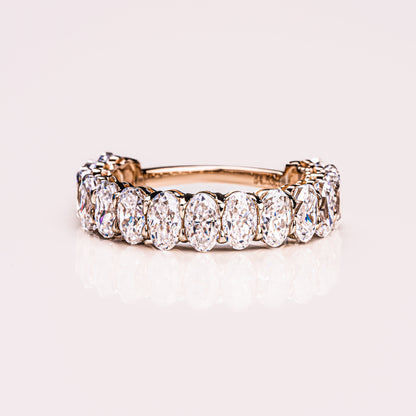 3.45 TCW Oval Half Eternity Moissanite Wedding Band