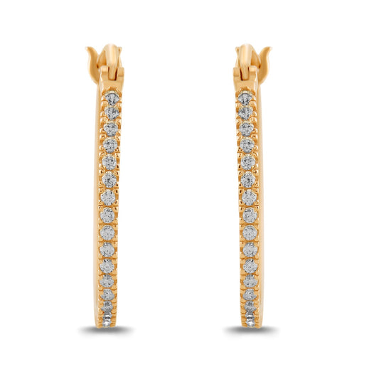 0.50 TCW Round Cut Moissanite Hoop Earrings