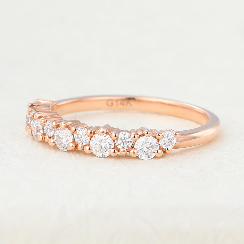 0.29 TCW Round Cluster Moissanite Wedding Band