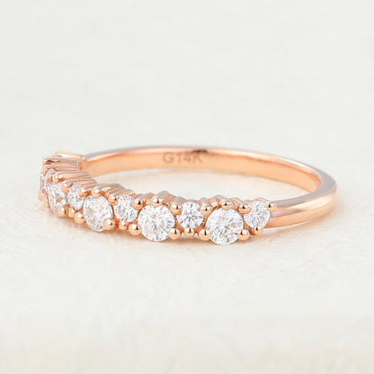0.29 TCW Round Cluster Moissanite Wedding Band