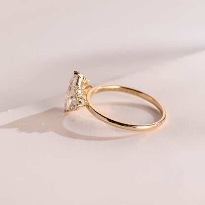 2.0 CT Marquise Cluster Moissanite Engagement Ring