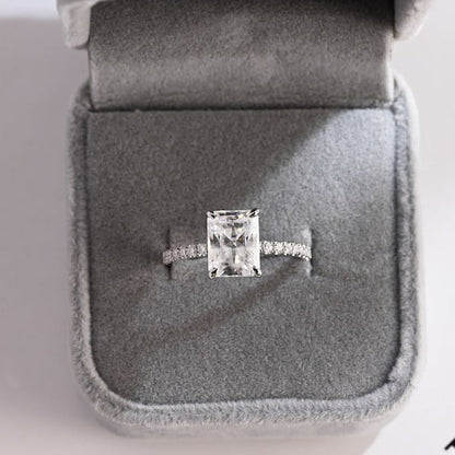 2.0 CT Emerald Pave Moissanite Engagement Ring