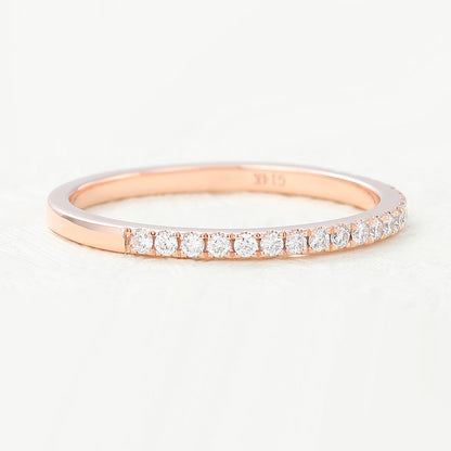 0.14 TCW Round Half Eternity Moissanite Wedding Band