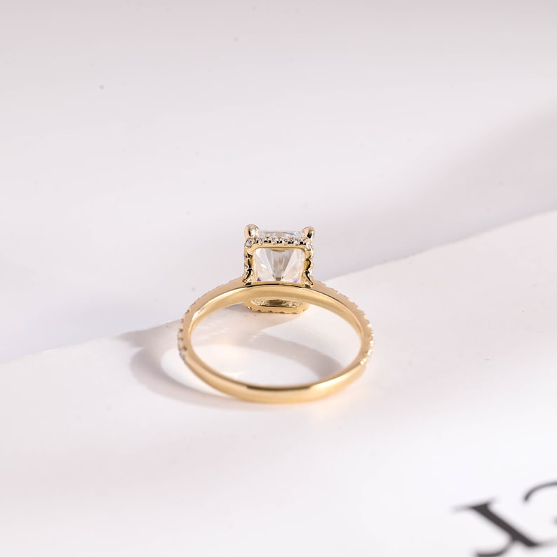 2.0 CT Radiant Pave Moissanite Engagement Ring