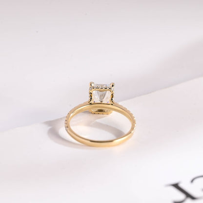 2.0 CT Radiant Pave Moissanite Engagement Ring