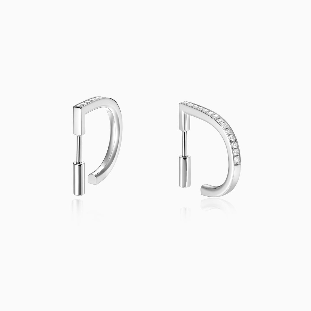 0.28 TCW Round Cut Hoop Moissanite Earrings