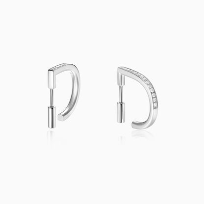 0.28 TCW Round Cut Hoop Moissanite Earrings