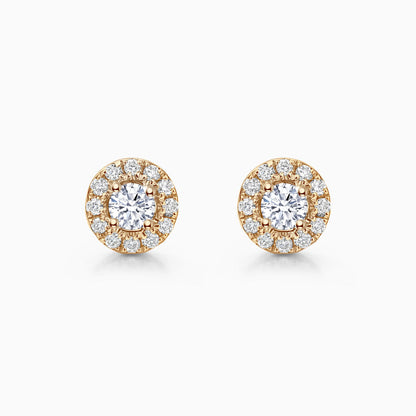 0.7 TCW Round Cut Halo Stud Moissanite Earrings