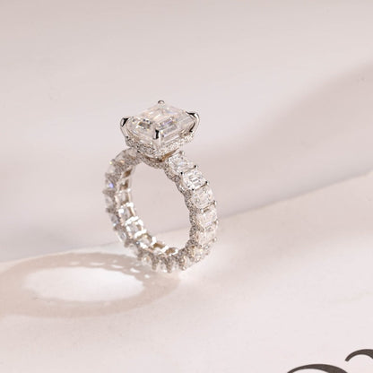 2.0 CT Emerald Pave Moissanite Engagement Ring