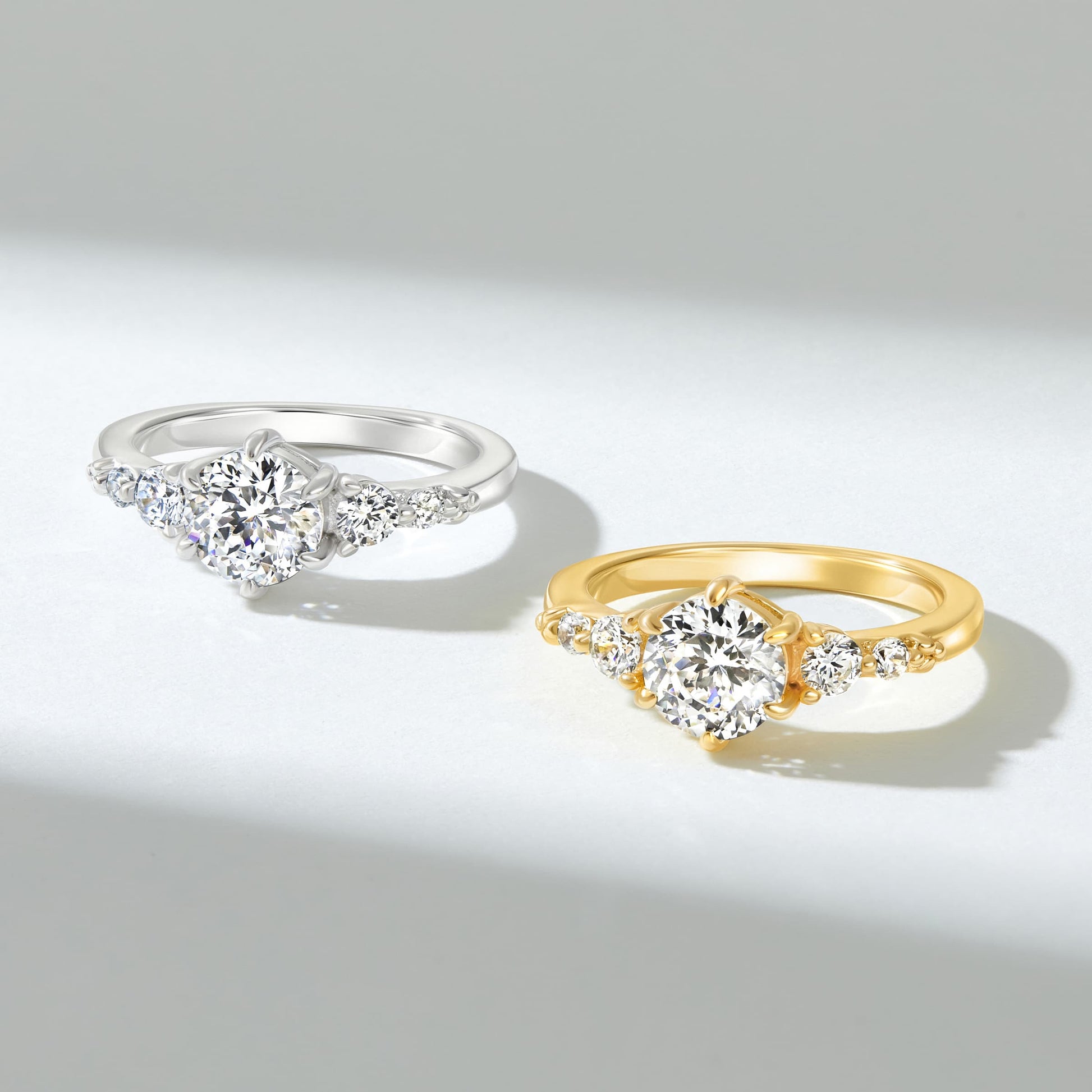 1 CT Round Cluster Moissanite Engagement Ring