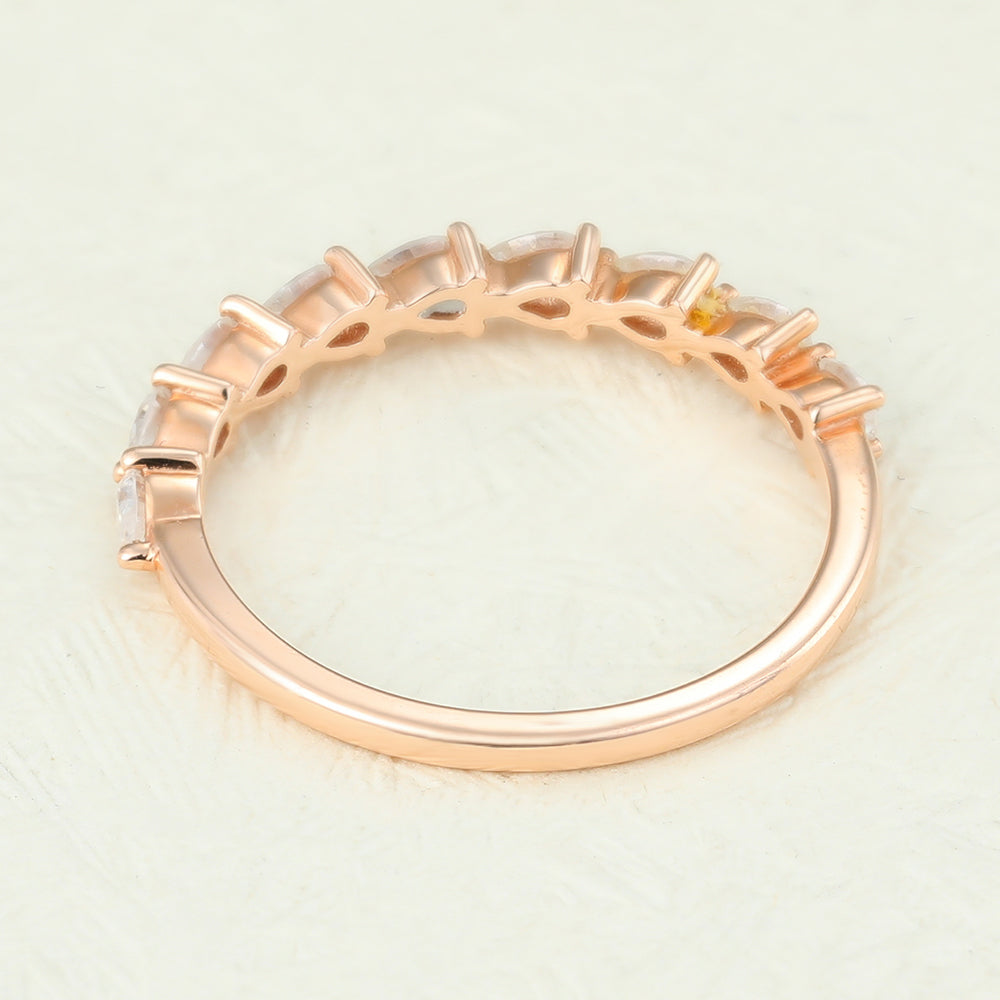 0.63 TCW Pear Half Eternity Moissanite Wedding Band