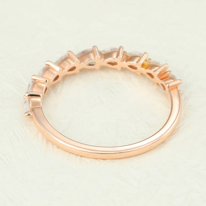 0.63 TCW Pear Half Eternity Moissanite Wedding Band