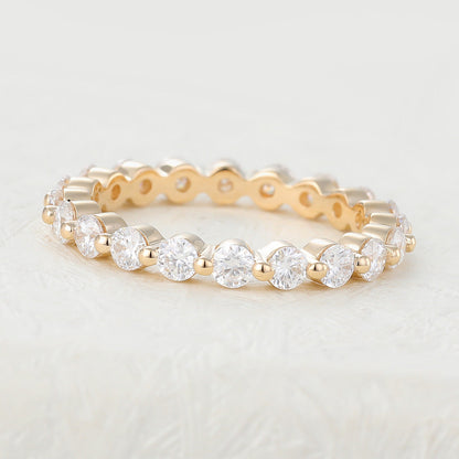 1.22 TCW Round Full Eternity Moissanite Wedding Band