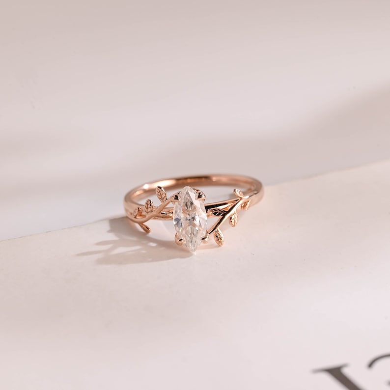 2.0 CT Marquise Solitaire Moissanite Engagement Ring