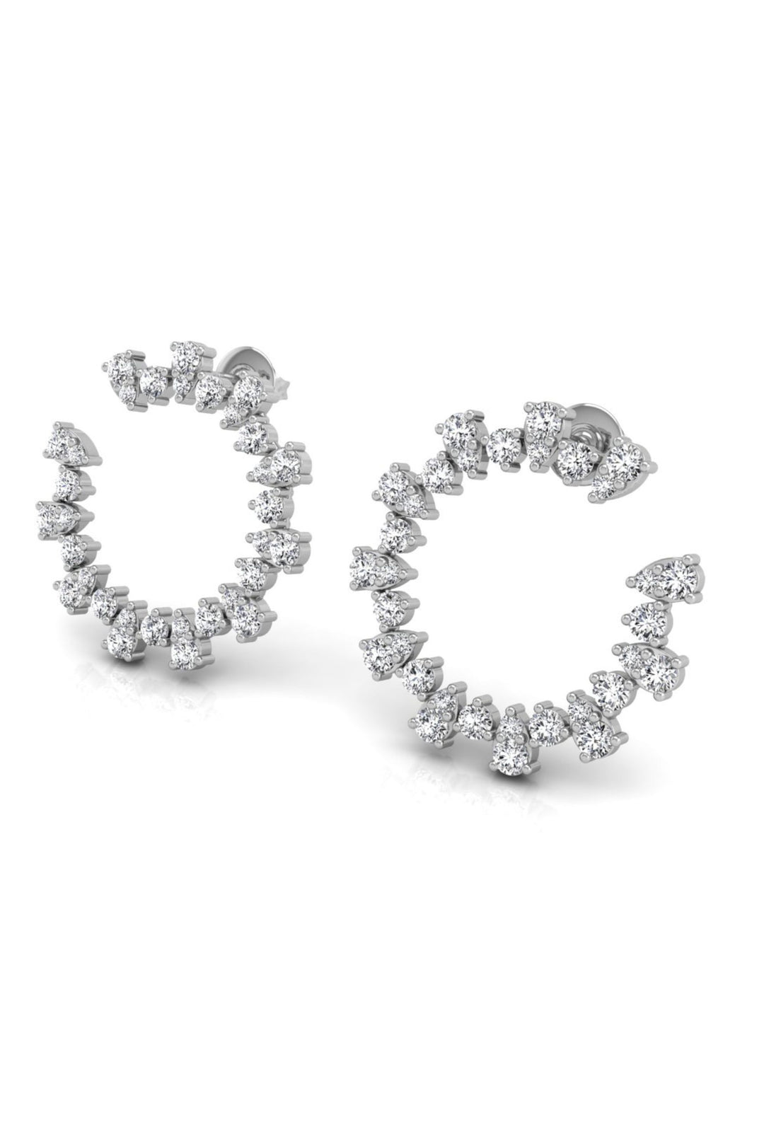1.68 TCW Round Cut Hoop Moissanite Earrings