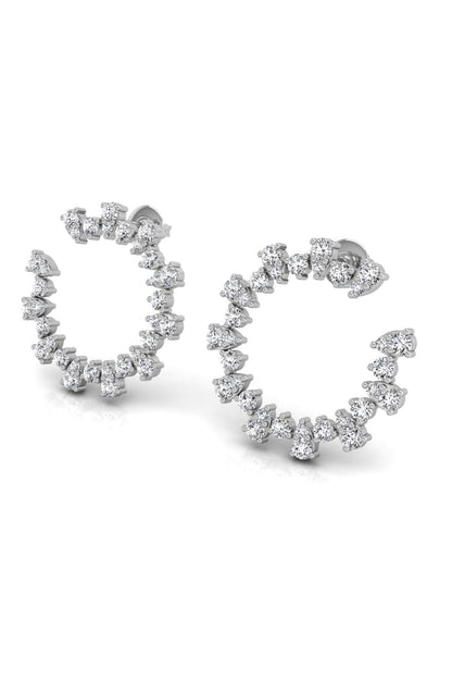 1.68 TCW Round Cut Hoop Moissanite Earrings