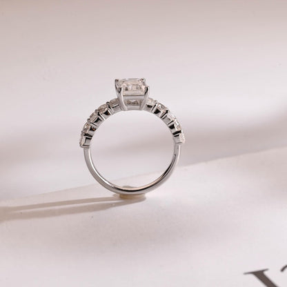 2.0 CT Emerald Pave Moissanite Engagement Ring