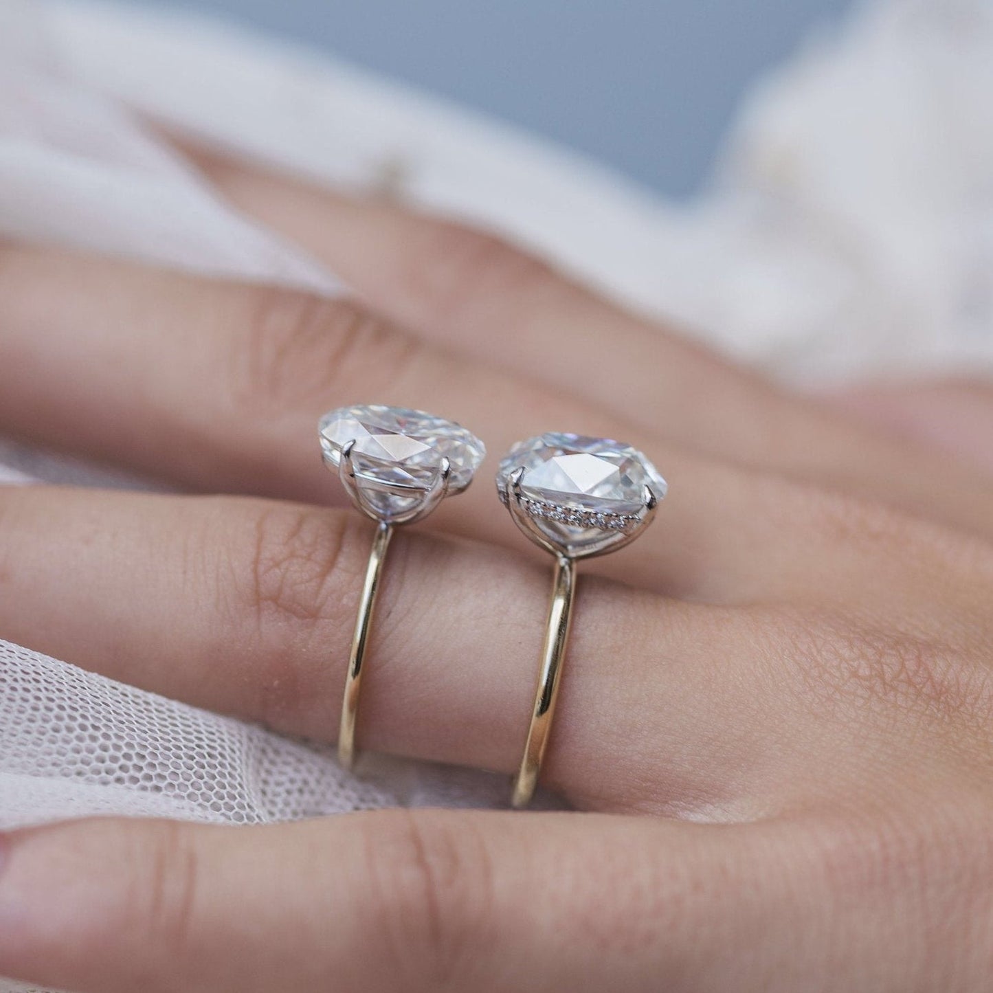 4 CT Oval Solitaire Moissanite Engagement Ring