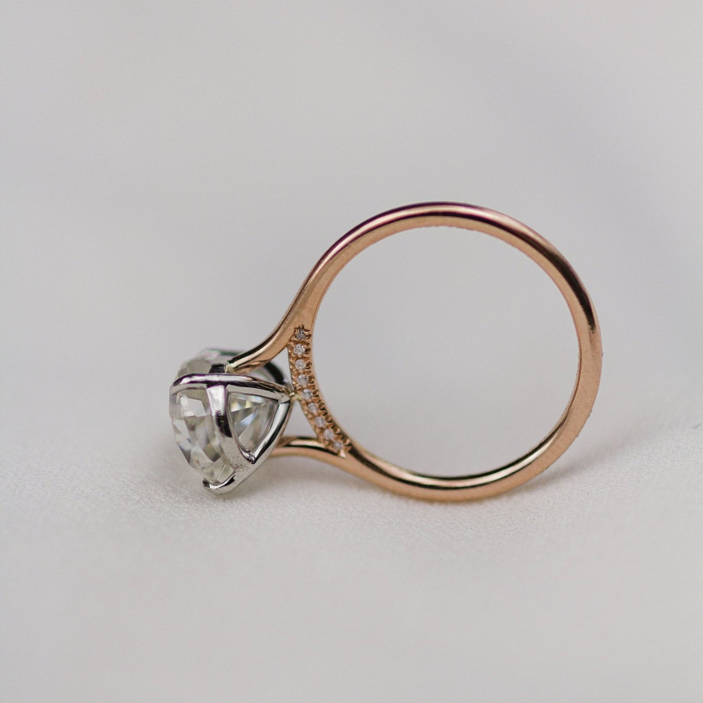 4.5 CT Pear Pave Moissanite Engagement Ring