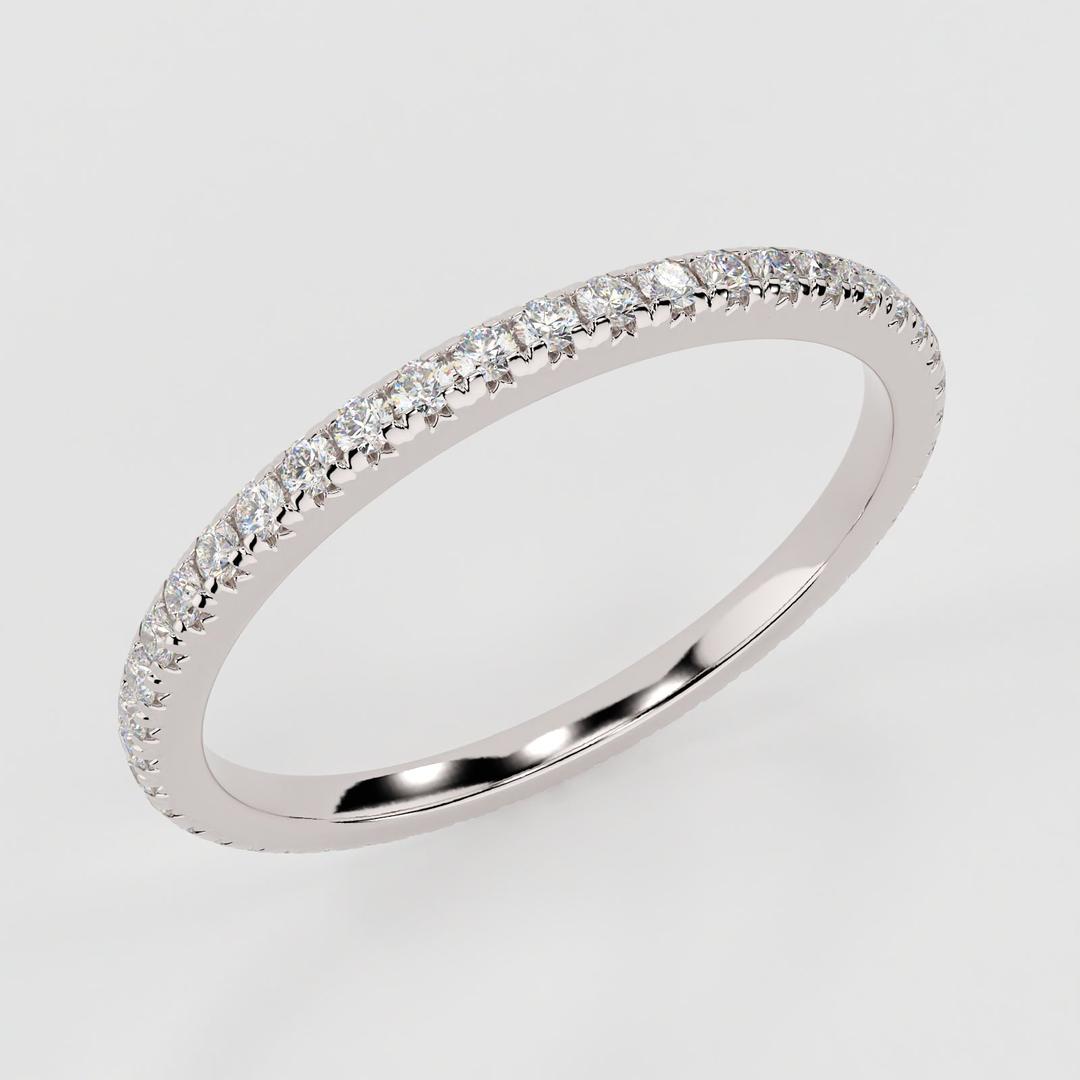 0.30 TCW Round Shaped Moissanite Wedding Band