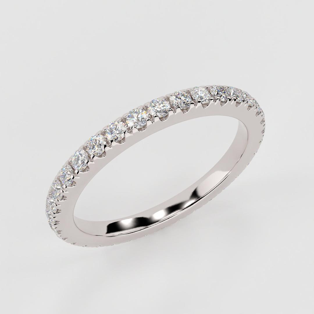 0.25 TCW Round Shaped Moissanite Wedding Band