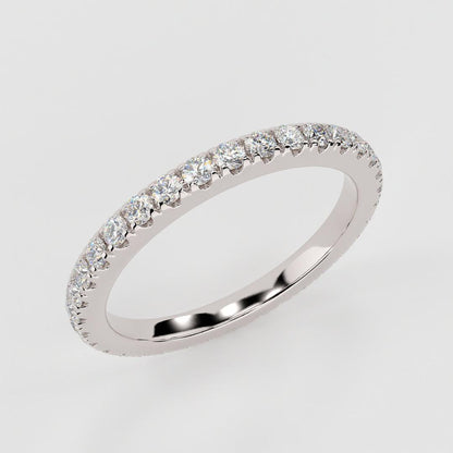 0.25 TCW Round Shaped Moissanite Wedding Band