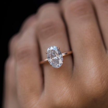 4 CT Oval Solitaire Moissanite Engagement Ring