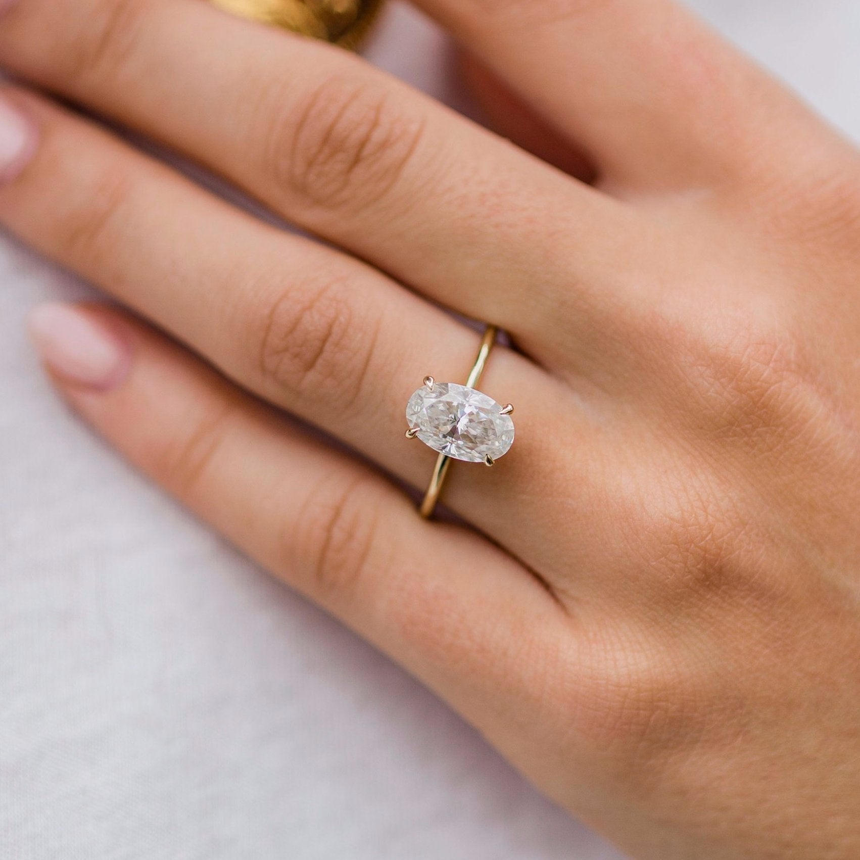 2.8 CT Oval Solitaire Moissanite Engagement Ring