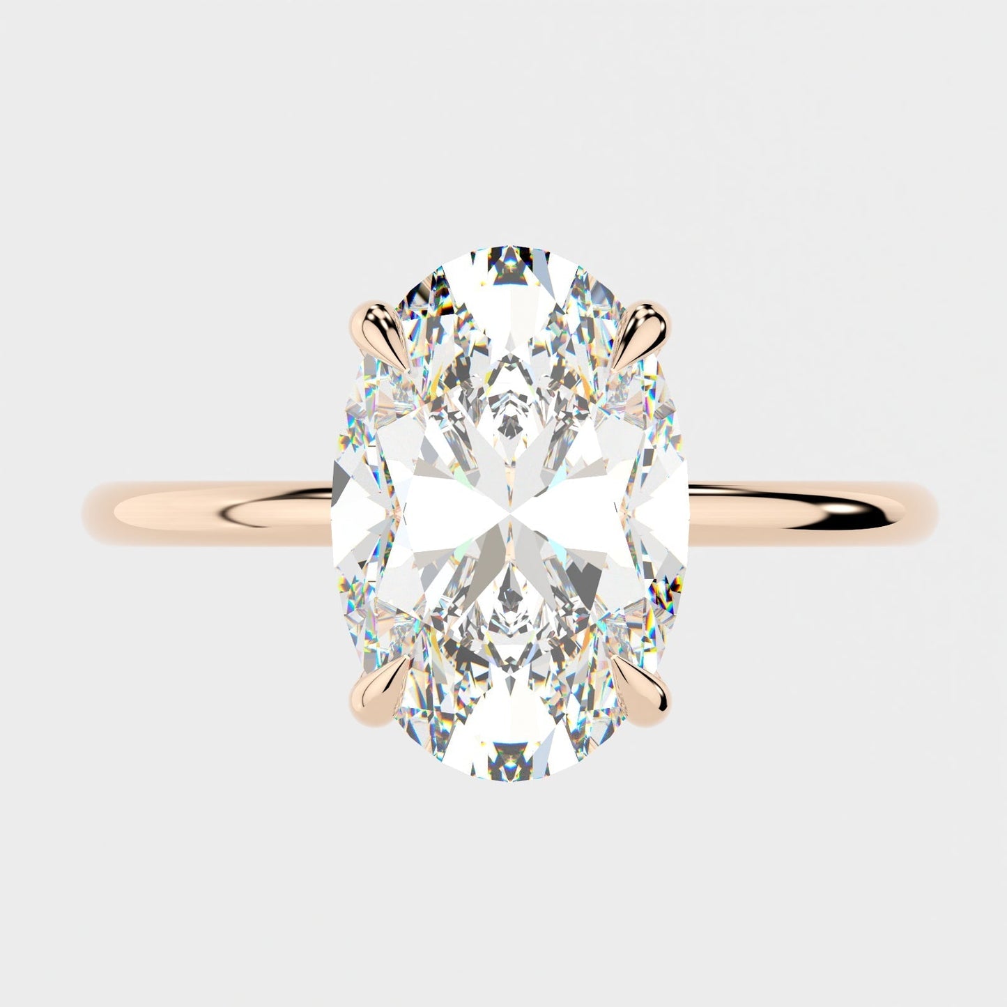 4 CT Oval Solitaire Moissanite Engagement Ring