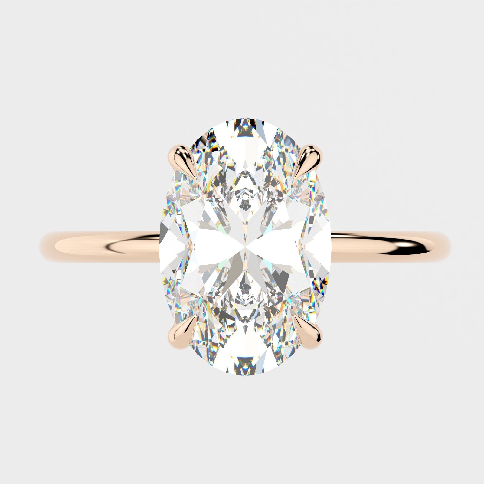 4 CT Oval Solitaire Moissanite Engagement Ring