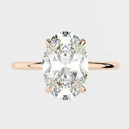 4 CT Oval Solitaire Moissanite Engagement Ring