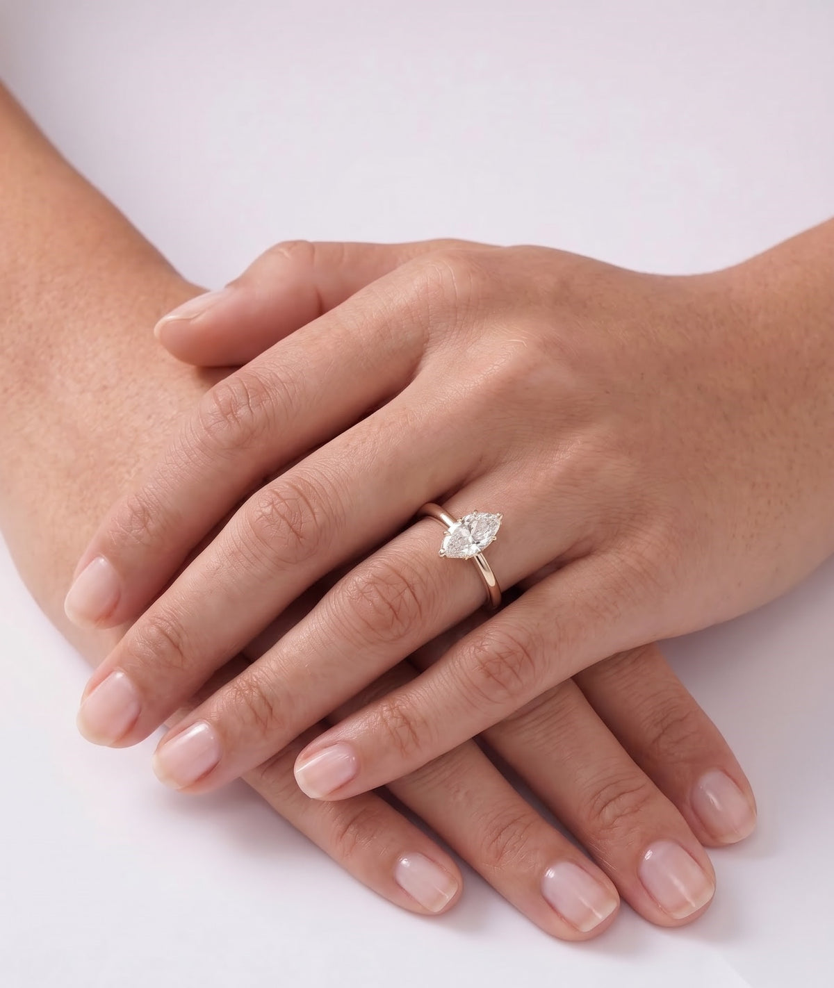 1 CT Marquise Solitaire Moissanite Engagement Ring
