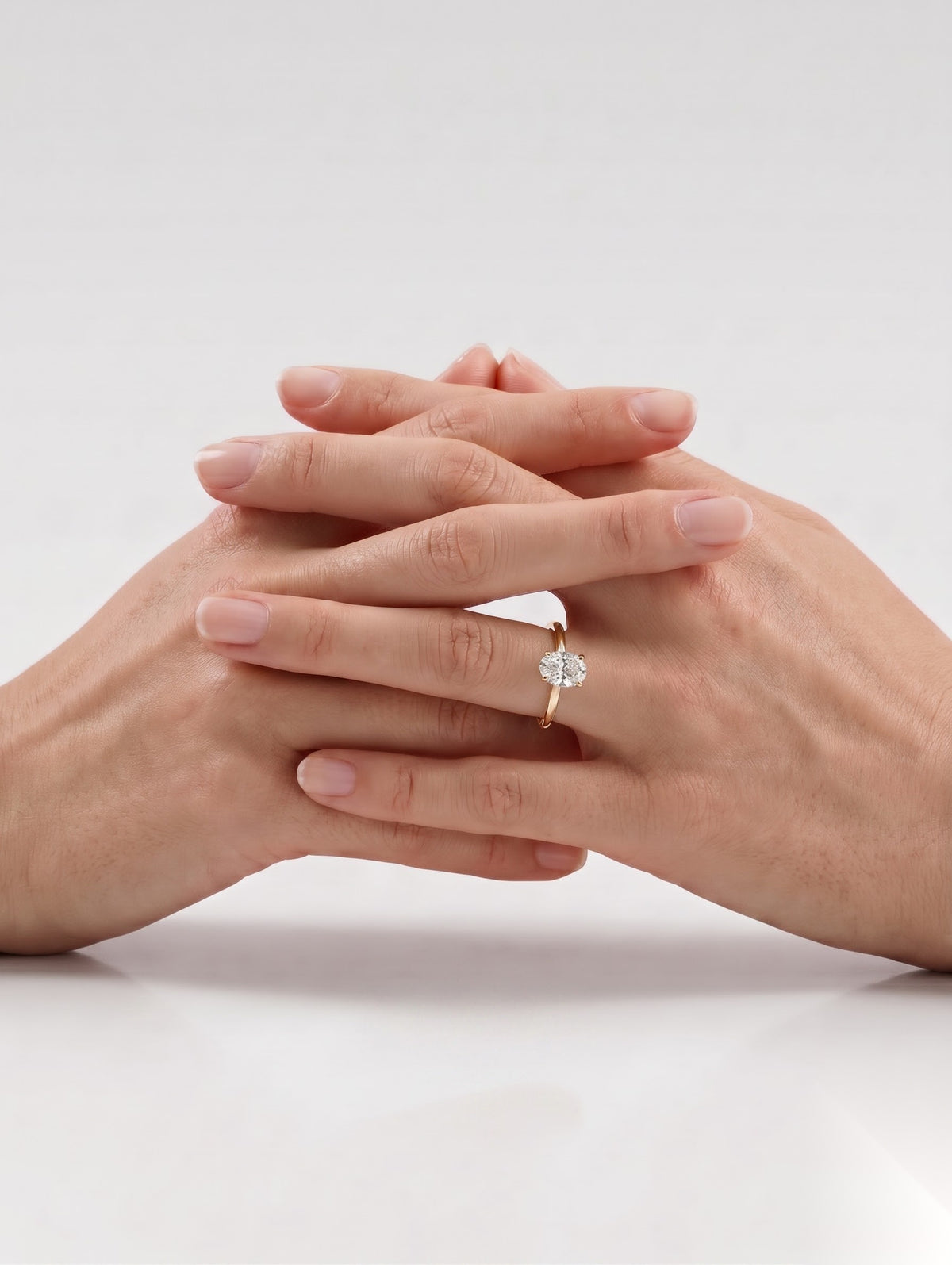 0.5 CT Oval Solitaire Moissanite Engagement Ring