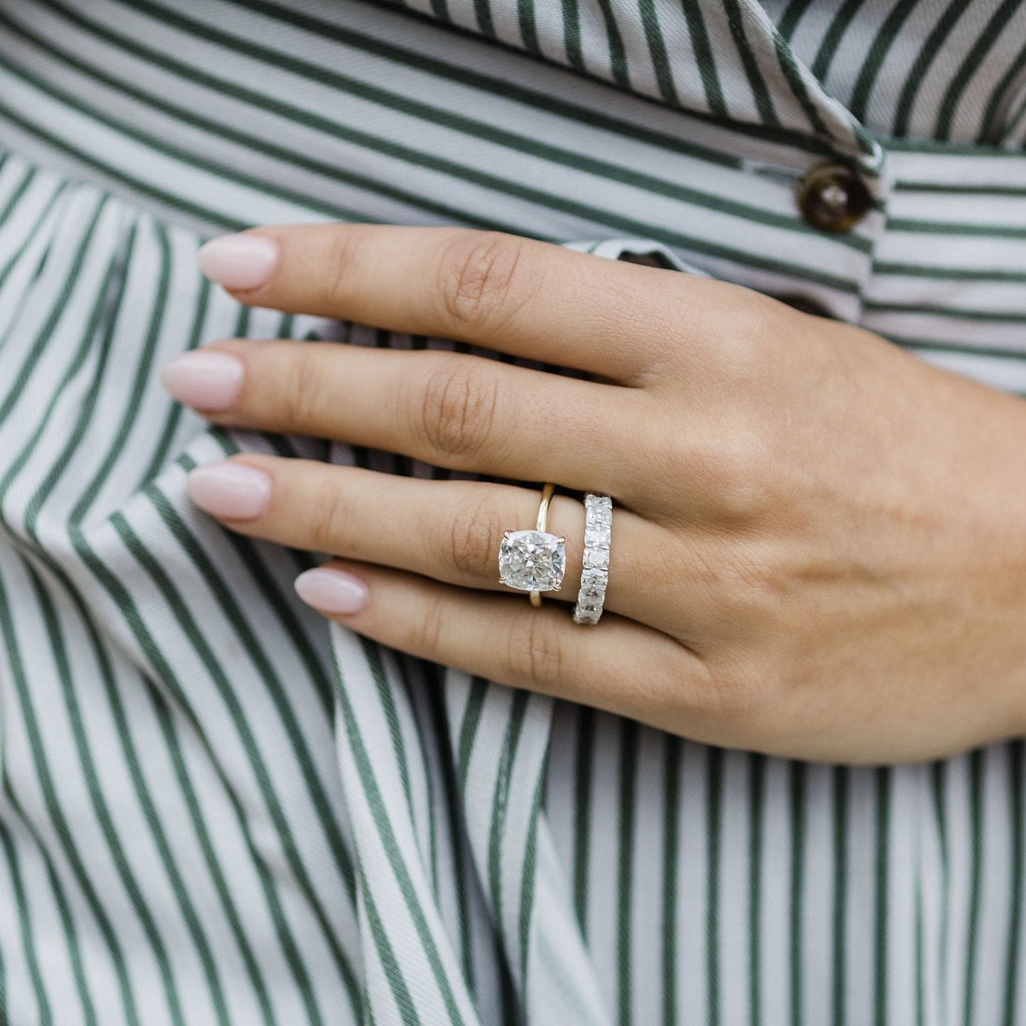 4.65 CT Elongated Cushion Solitaire Moissanite Engagement Ring