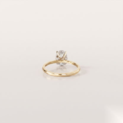 1.5 CT Oval Hidden Halo Moissanite Engagement Ring
