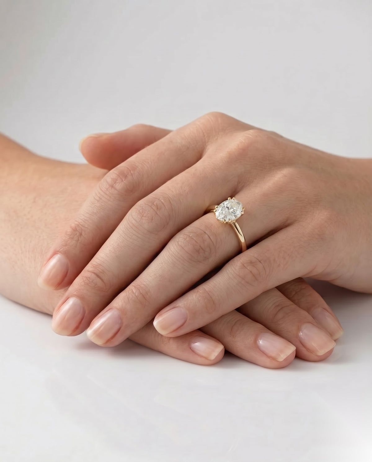 1 CT Oval Solitaire Moissanite Engagement Ring