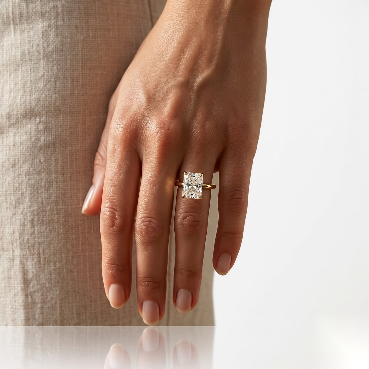2 CT Radiant Solitaire Moissanite Engagement Ring